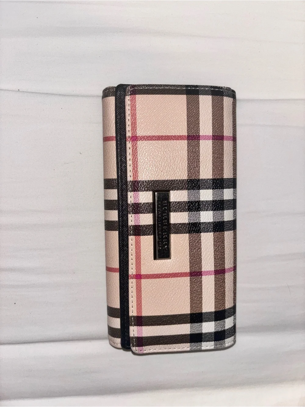 Burberry Pink Check Leather Wallet
